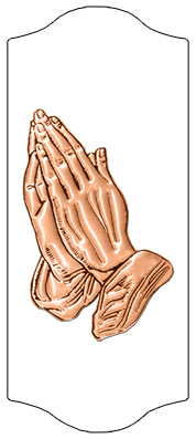 DARAY-C-516-CP-WT Copper Praying Hands White